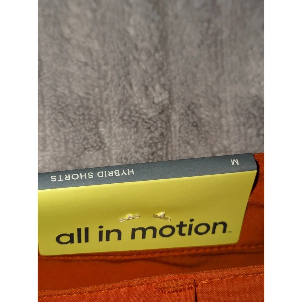 All in Motion Hybrid‎ Shorts Mens Medium Orange Athletic Golf Casual NWT